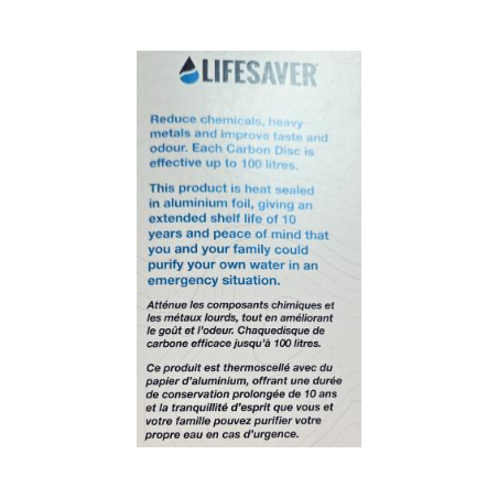 Filtres charbon pour cube 5L LIFESAVER (x6)