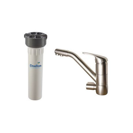 [PACK] Purificateur d'eau DOULTON HIP Biotect + mitigeur 3 voies classique - Satiné