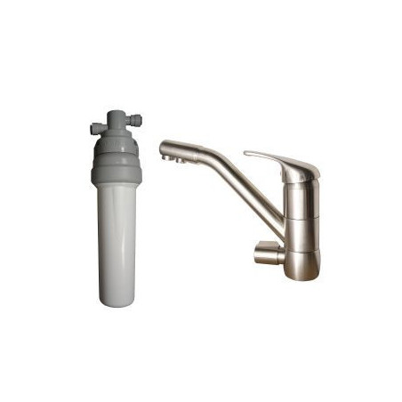 [PACK] Purificateur d'eau DOULTON Ecofast Biotect + mitigeur 3 voies classique - Satiné
